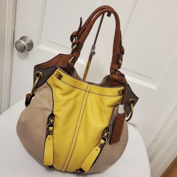 OrYany Victoria Dove Color Block Pebble Grain Leather Bag, Classic, Hobo - Picture 5 of 9